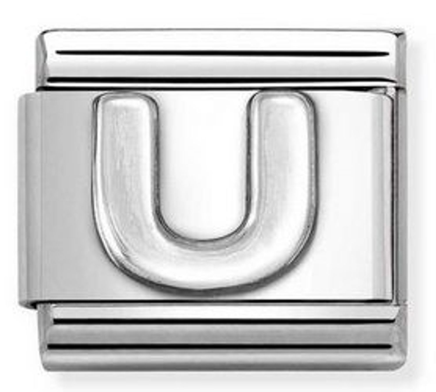 Nomination - Link Srebro 'Literka U' 330113 21. Ponadczasowa biżuteria, pozwalająca każdej kobiecie skomponować bransoletkę wedle własnych upodobań, a następnie modyfikować ją poprzez dodawanie i zmienianie kolejnych elementów. Charms Nom (1).jpg